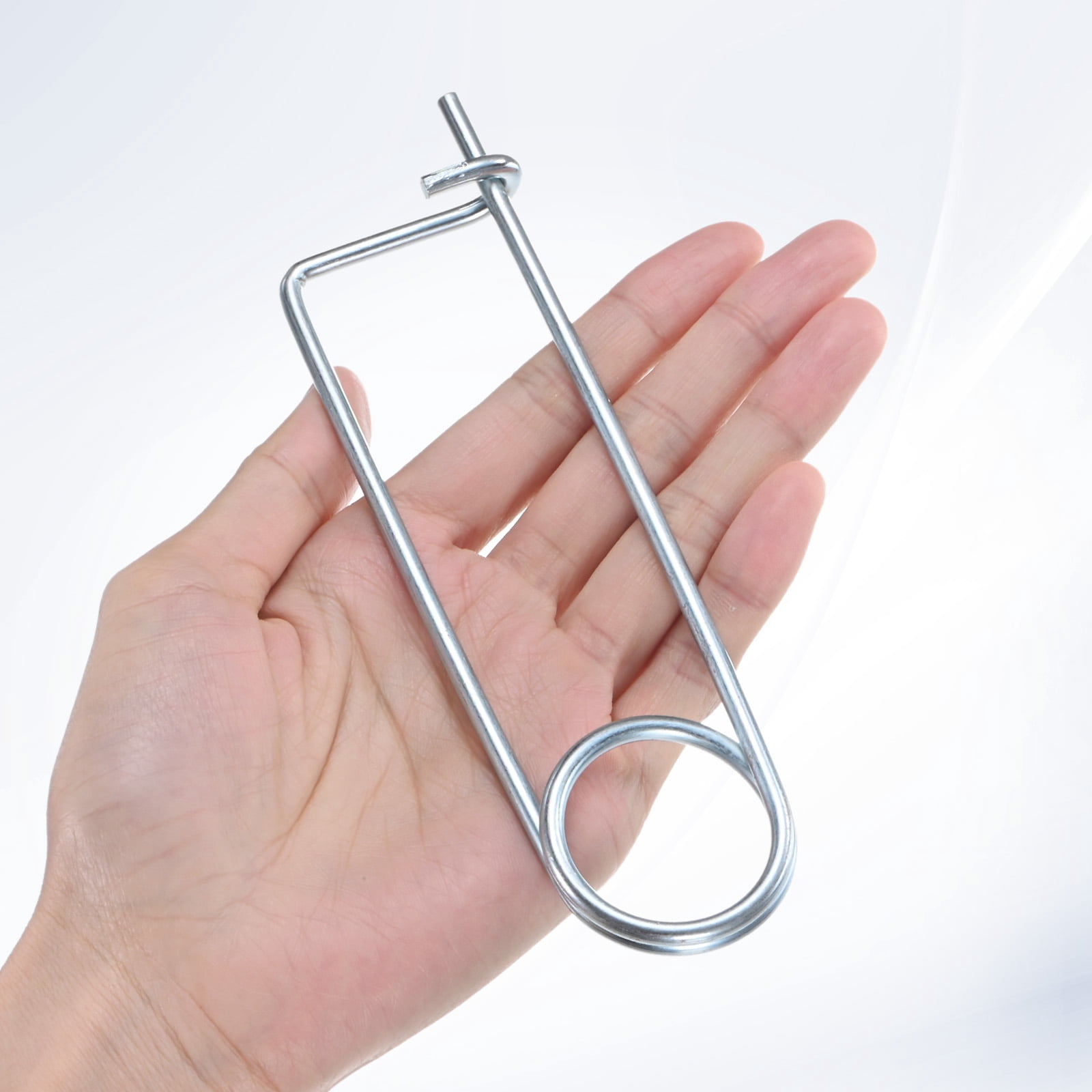Uxcell 8-Pack Brooch Shape Cotter Safety Pin, M4x100mm Spring Steel Pins Quick Lock Brooch Fastener Heavy Retainer Clips