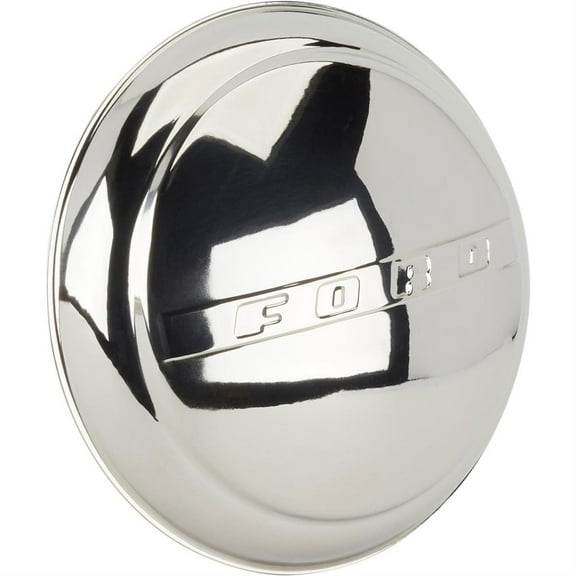 Speedway Motors 1947-1948 Ford Stainless Steel Hubcap, Includes 4 Mounting Clips to Snap-On for Easy Installation, 8-1/8” Mounting Lip Diameter, Sold Individually