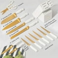 thumbnail image 4 of Styled Settings Gold and White Knife Set with Block, 14-Piece Self-Sharpening Titanium-Coated Stainless Steel Knives, 4 of 9