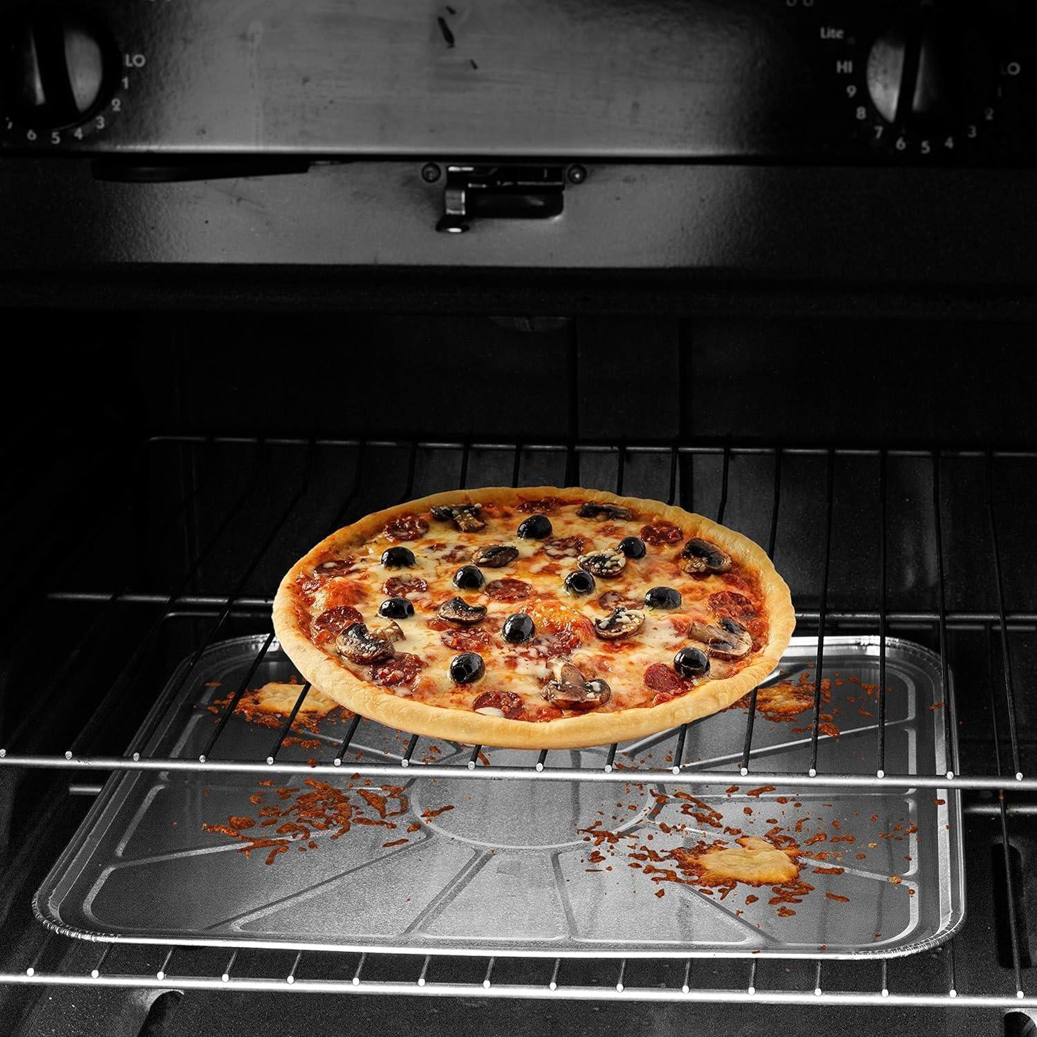 VeZee Disposable Aluminum Foil Oven Liners - High-Quality Aluminum Foil - Fits All Types of Ovens - Perfect for Baking and Cooking - Reusable - 10CT