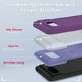 thumbnail image 3 of KOMI for Google Pixel 8a Case, Silicone Phone Case with 1 Screen Protector, Soft Anti-Scratch Microfiber Lining, Full Body Shockproof Slim Cover Support Wireless Charging, Purple, 3 of 5