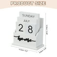 thumbnail image 2 of Uxcell Wooden Desk Calendar Block Perpetual with 9 Blocks, White, 2 of 7