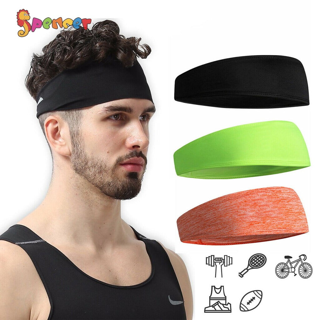 Antibacterial & Odor Control Mens Running Head Wrap Unisex Gym Hairband Womens Yoga Sweatband Sports Headband Fitness Workout Hair Band