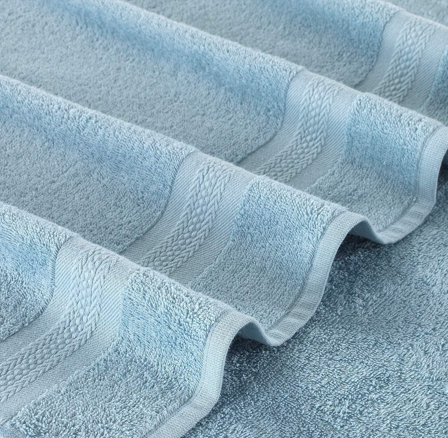 Regal Ruby, 6 Piece Towel Set, 2 Bath Towels 2 Hand Towels 2 Washcloths, Soft and Absorbent, 100% Turkish Cotton Towels for Bathroom and Kitchen Shower Towel, Blue
