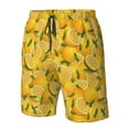 thumbnail image 4 of Rocae Yellow Limes for Men's Beach Shorts Casual Elastic Waist Drawstring Summer Beach Shorts,S-3XL-Small, 4 of 6