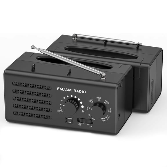 AM FM Radio Portable, Transistor Radio, Personal Radio with Loud Speaker, Battery Powered or AC Power, Tuning Knob, Headphone Jack,Suitable for Home/Outdoor/Emergency Use,Perfect Gift for Seniors,kid