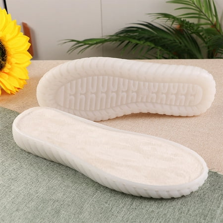

Anti-kick Crystal beef tendon sole slippers puff shoes wool ice strip cloth thread woven crocheted non-slip sole
