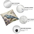 thumbnail image 4 of COMIO  Set of 2 Vintage Ink Painting Blue Bird Robin and Flower Throw Pillow Cover Case Cushion Cover for Couch Sofa Home Decoration Square Pillowcase White, 4 of 6