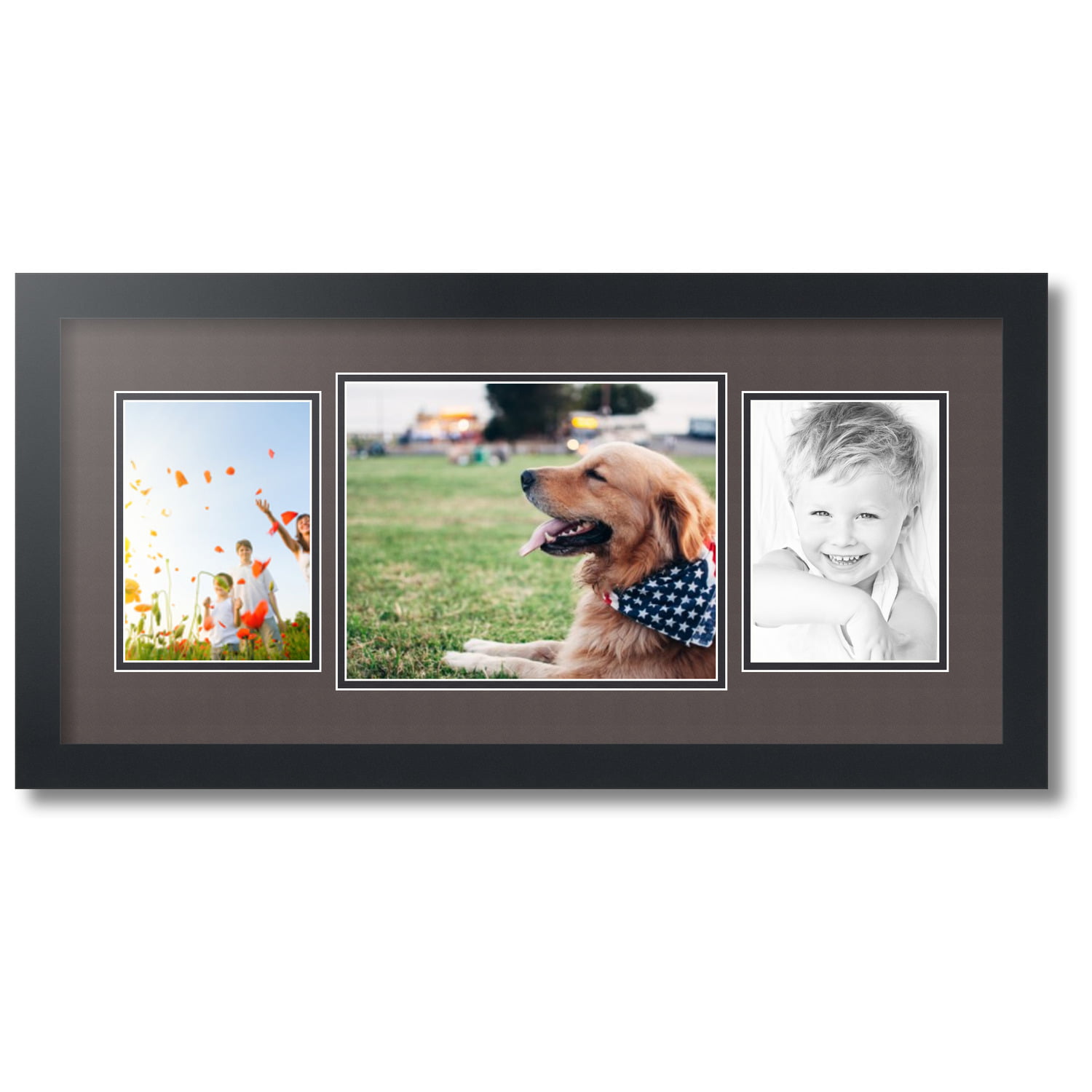 ArtToFrames Collage Photo Frame Double Mat with 1-20x30 Openings and Satin Black Frame