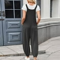 thumbnail image 4 of ClodeEU Women's Sleeveless Adjustable Straps Jumpsuits,Loose Harem Bib Jumpsuits with Pockets Dark Gray,Womens Plus M, 4 of 5