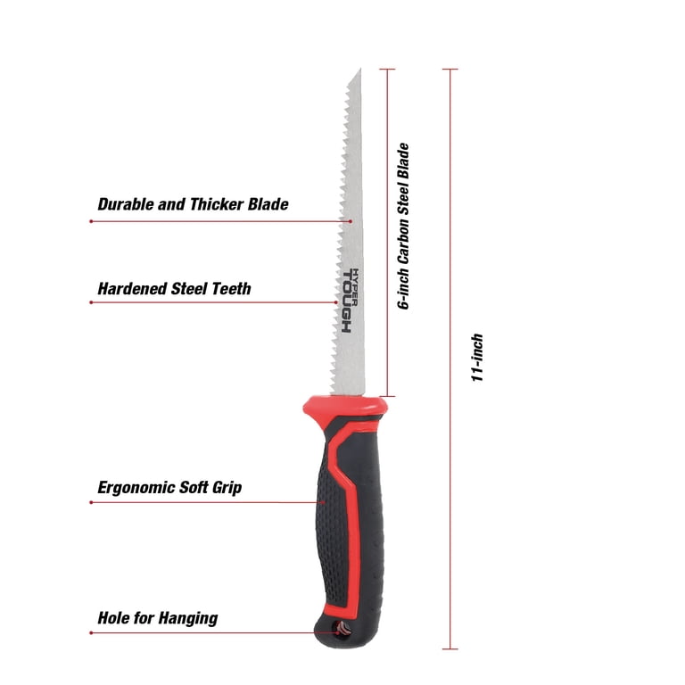 Hyper Tough Drywall Jab Saw, 6-inch Carbon Steel Blade, Comfort