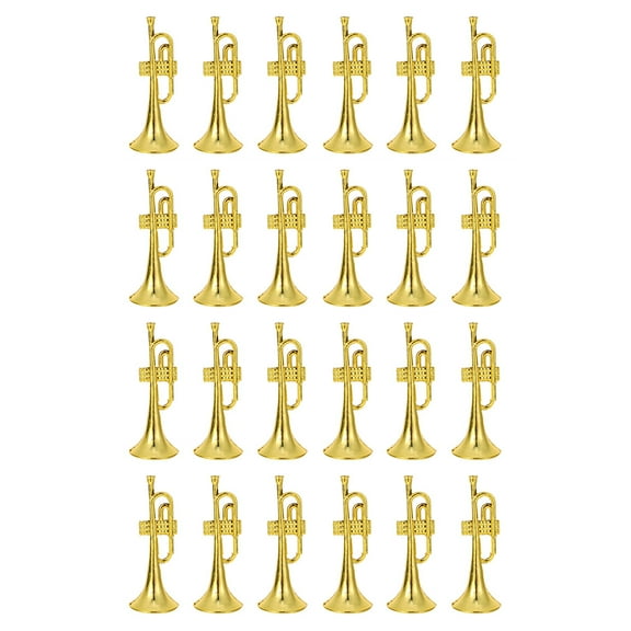 Homoyoyo Mini Trumpet Model with 24Pcs Golden Plastic Accessories Set for Kids and Beginners