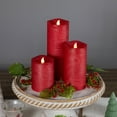 thumbnail image 3 of Northlight LED Flickering Flameless Textured Wax Pillar Candles - 8" - Red - Set of 3, 3 of 6