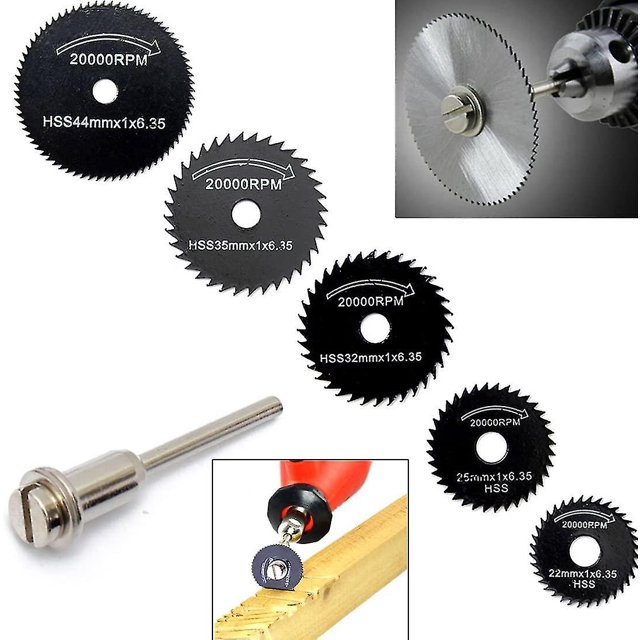 Hojas De Sierra Circular - Para Herramienta Dremel - Para Cortar Madera, Metal Guazhuni (paquete De 6) Negro Qyroadwolf