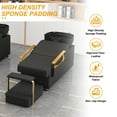 thumbnail image 6 of Shampoo Bowl and Chair Set for Salon, Backwash Station Sink with ABS Bowl and Independent Footrest, Barbershop Equipment for Spa Beauty, Black+Gold, 6 of 9