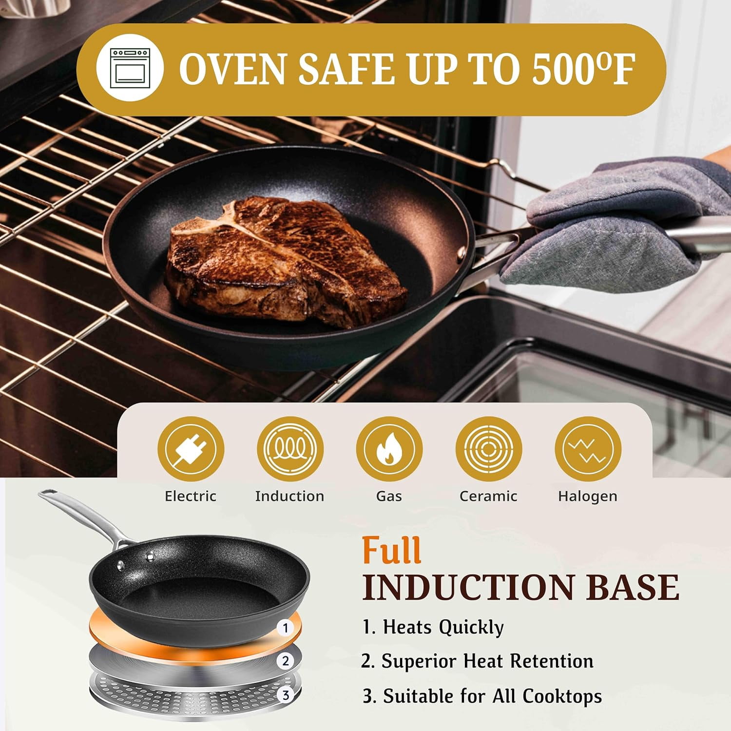 Granitestone Armor Max 20 Pc Hard Anodized Pots and Pans Set Non Stick, Induction Cookware Sets, Anodized Cookware Sets, Nonstick Cookware Set with Knife Set and Deep Fryer, Oven & Dishwasher Safe