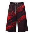 thumbnail image 5 of JoveMarine Men's Loose Fit Cargo Shorts Halloween - Work Shorts with Pockets & Print, Knee-Length Relaxed for Holiday & Daily,Wine XL, 5 of 6