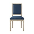 thumbnail image 2 of Rustic Manor Saad Linen Upholstered Dining Chair (Set of 2), Navy Farmhouse Modern Dinner House, 2 of 8