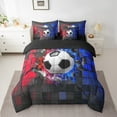 thumbnail image 2 of Erosebridal Soccer Bedding Sets Twin Size,Sport Theme Comforter Sets with Sheets,Black Reversible,7pcs, 2 of 5