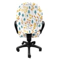 thumbnail image 3 of Autumn Office Chair Slipcover, Forest Floral on Harvest Seasonal Fallen Leaves on Plain Background, Protective Stretch Decorative Fabric Cover, Standard Size, Cadet Blue and Marigold, by Ambesonne, 3 of 5