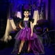 thumbnail image 2 of Conjunto de 3 piezas para Halloween, disfraz de maléfica para niña, trajes altos y bajos, vestidos de malla con capa de plumas para fiesta de Carnaval, 2 of 5