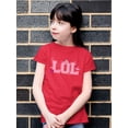 thumbnail image 2 of LOL Smiley Emoji Crown Pink Design Youth's T-shirt, 2 of 4