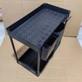 thumbnail image 4 of Cqxid Storage Rack Under $25 Rack 2PC Under Organizer Rack 2 Tier Under Sliding Cabinet Basket Organizer Drawer With 4 Hooks Multi Purpose Under Storage For Bathroom Kitchen Desktop（Black）, 4 of 7