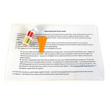 Color Test - Litmus Paper pH Test Strips - Vial of 100 - With Color Comparison Chart - Perfect for Hydroponics, Microgreens