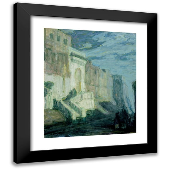 Henry Ossawa Tanner 12x14 Black Modern Framed Museum Art Print Titled - Moonlight; Walls of Tangiers (circa 1913-1914)