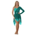 thumbnail image 3 of YONGHS Women's Lyrical Dance Ballet Leotard Dress Modern Contemporary Dance Costume Green L, 3 of 7