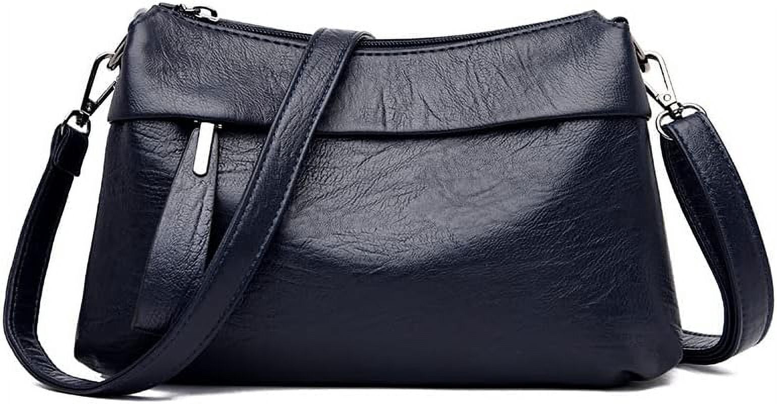Genuine Leather Purse for Women Hobo Bag Trendy Crossbody Bag and Shoulder Bag with 2 Straps