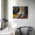 thumbnail image 4 of Orinice  Cat With A Glass Of Wine Wall Art Canvas Painting Abstract Art Paintings Gift Animal Pictures Wall Decorations Modern Art  Home Decor For Bedroom Living Room 20''X16'' 16x12in, 4 of 6