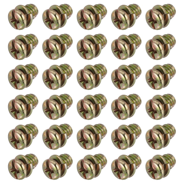Uxcell 30Pcs 1/4x8 (1/4-20UNC) Tornillos para aspas de ventilador de techo, zinc con color