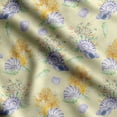 thumbnail image 1 of Soimoi Sea Shell Print, Silk Fabric, Decor Sewing Fabric by The Yard 42 Inch Wide,Decorative Fabric for Shirts Suits Ties, Light Yellow, 1 of 5