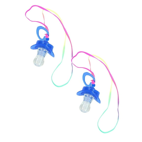 Linnyunggg LED Light Up Party Supplies LED Light Up Pacifier Glow Whistles Necklace Party Glow In The Dark Party Decoration For Birthday Rave Accessories 2PCS Baby Play Mat Kids Games