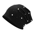 thumbnail image 2 of Dyfzdhu Fashion Women Stretch Headgear Pure Color Pearl Head Scarf Wrap Hat Cap Black, 2 of 2