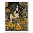thumbnail image 1 of Woman in Flower Field Midsummer Night Illustration Art Print Framed Poster Wall Decor 12x16 inch, 1 of 5