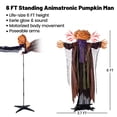 thumbnail image 7 of 6FT Animated Pumpkin Man Halloween Animatronics Outdoor, Sound & Motion Activated Standing Prop for Yard Porch Haunted House, 7 of 7