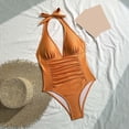 thumbnail image 5 of COMVALUE Womens Tummy Control Swimsuits One Piece Modest Bathing Suit Curvy Full Coverage Swim Suits (Orange, L), 5 of 9