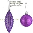 thumbnail image 5 of Purple Christmas Ball Ornaments for Christmas Decorations - 24 Pieces Xmas Tree Shatterproof Ornaments with Hanging Loop for Holiday and Party Decoration (Combo of 8 Ball and Shaped Styles), 5 of 7