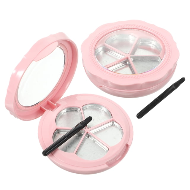 2 Sets Eyeshadow Box Case Lipstick Box Refillable Makeup Dispenser with Brush