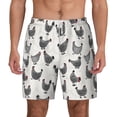 thumbnail image 2 of Picia Funny Chicken pattern Mens Swim Trunks with Compression Liner Stretch Beach Shorts Quick Dry with Zipper Pockets No-Chafing Board Shorts-Large, 2 of 9
