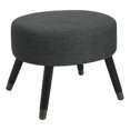thumbnail image 1 of Designs4Comfort Tabouret Ottoman Ovale Mi-Siècle en Tissu Gris, 1 of 7