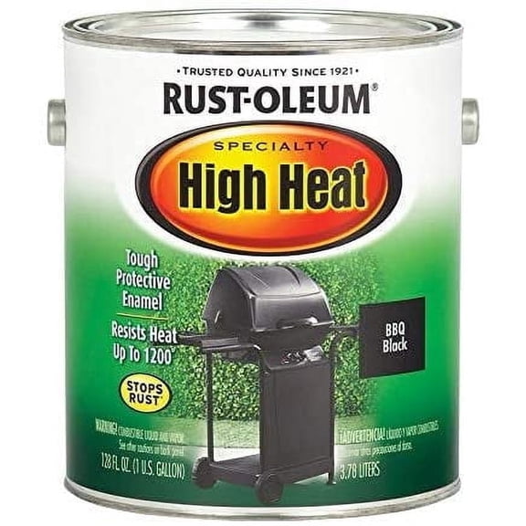 Rust-Oleum Specialty Satin BBQ Black Oil-Based High Heat Enamel 1 gal. - Case of: 2;