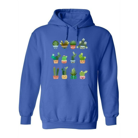 Cacti In Cute Vases Hoodie Women -SPIdeals Designs, Female 3X-Large