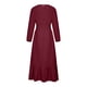 thumbnail image 5 of Vestido largo hasta el tobillo liso de manga larga holgado con cuello redondo a la moda para mujer Fridja  yut2483, 5 of 8
