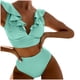 thumbnail image 1 of MKLEKYY Trajes De Baño Hombre Natacion New Multicolor Ruffled V Neck Split Swimsuit High Waist Split Bikini Women'S, 1 of 4