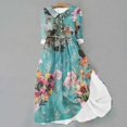thumbnail image 2 of Vestido de Verano para Mujeres Impreso Cuello de Vuelta de Manga de Tres Cuartos, Estilo de Ocio de Moda para Ocasional, Fiesta Y Vacaciones, 2 of 5