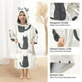 thumbnail image 3 of FORMRS Wearable Blanket Hoodie with Sleeves for Kids Cozy Flannel Sweatshirt, Cute Cartoon Cats, 3 of 7