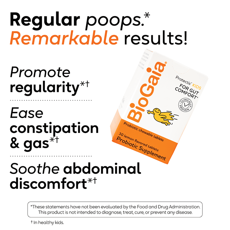 BioGaia Kids Probiotic Chewables, Promote Digestive Health, Ages 3